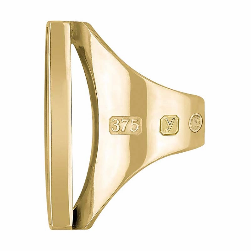 9ct Yellow Gold Blue John King's Coronation Hallmark Large Square Ring D