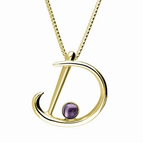 9ct Yellow Gold Blue John Love Letters Initial D Necklace