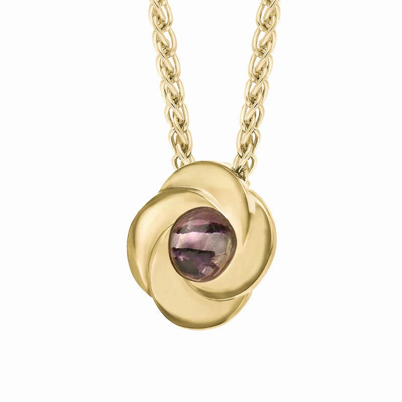 9ct Yellow Gold Blue John Stone Windmill Necklace