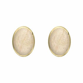 9ct Yellow Gold Coquina 7 x 5mm Classic Small Oval Stud Earrings