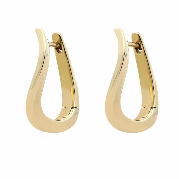 9ct Yellow Gold Curved Hoop Earrings