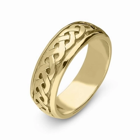 9ct Yellow Gold Fancy Celtic Wedding Ring D