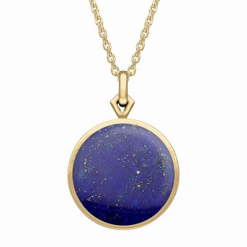 9ct Yellow Gold Lapis Lazuli Flore Filigree Necklace