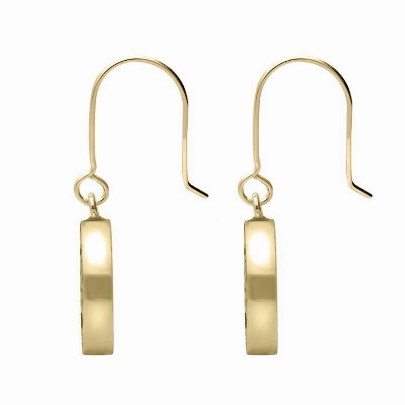 9ct Yellow Gold Lapis Lazuli Round Large Tree of Life Leaves Drop Earrings