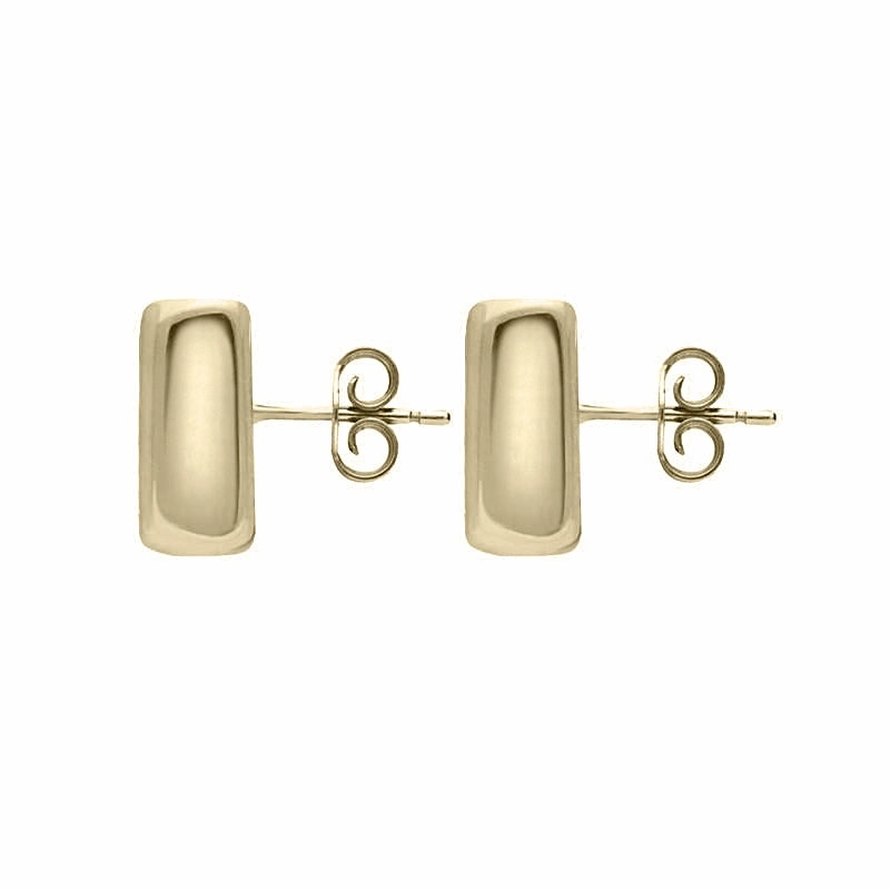 9ct Yellow Gold Malachite Dinky Square Stud Earrings