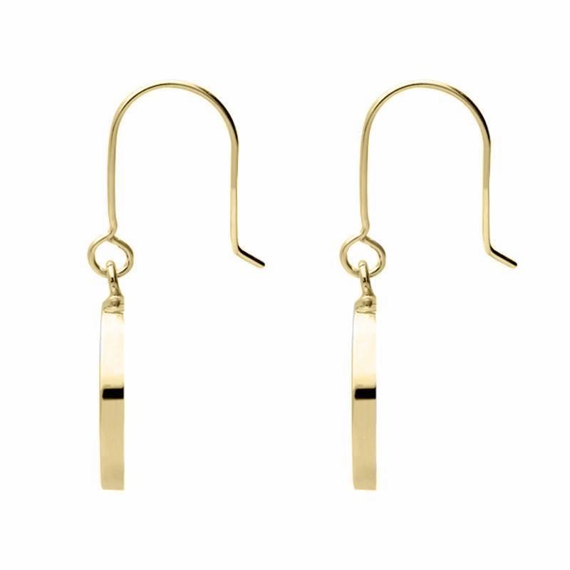9ct Yellow Gold Malachite Round Tree of Life Drop Earrings