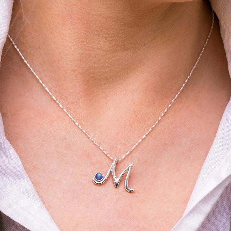 9ct Yellow Gold Moonstone Love Letters Initial B Necklace