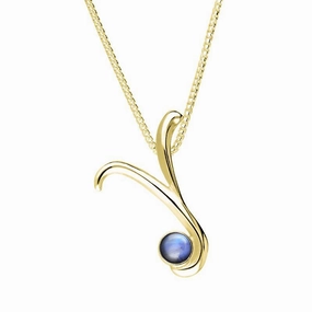 9ct Yellow Gold Moonstone Love Letters Initial Y Necklace