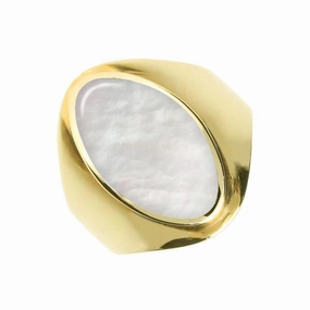 9ct Yellow Gold Mother of Pearl Oval Ring