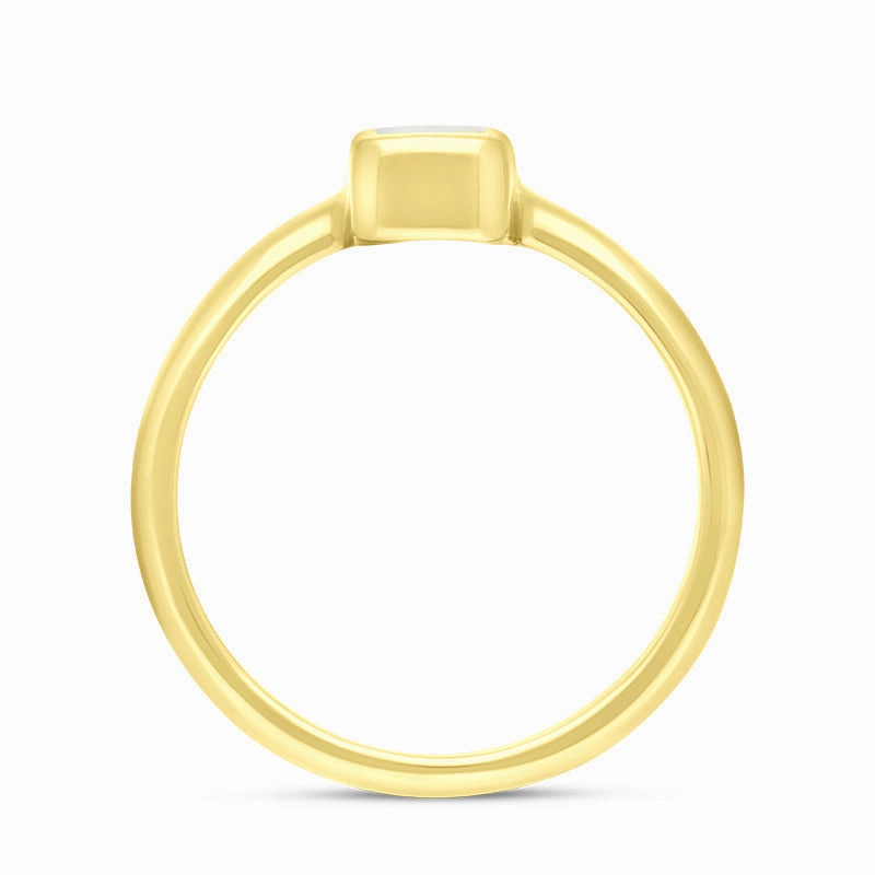 9ct Yellow Gold Mother of Pearl Slim Oblong Ring