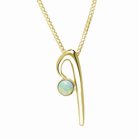 9ct Yellow Gold Opal Love Letters Initial I Necklace