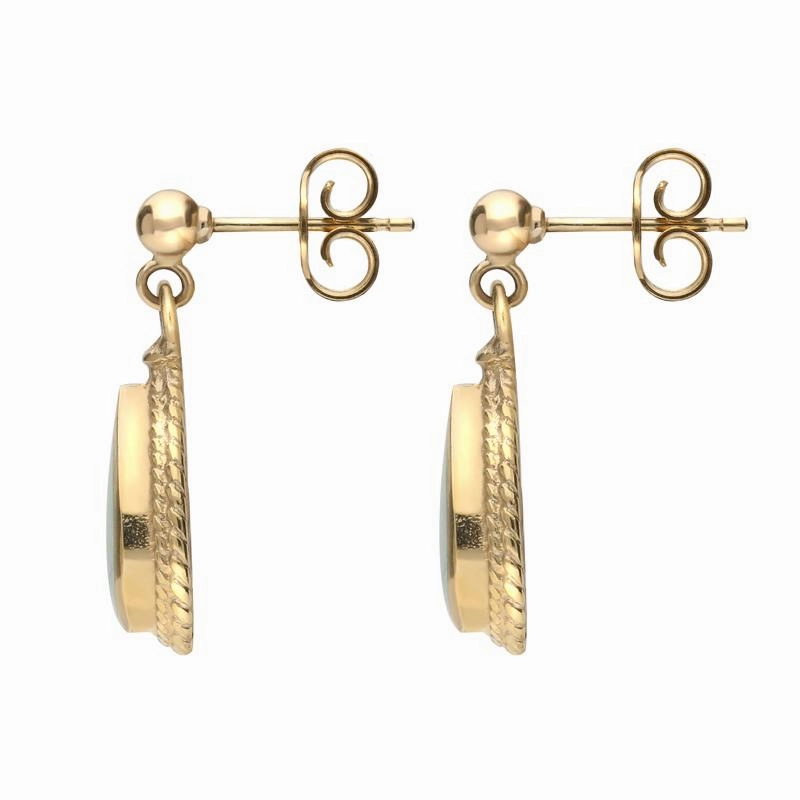 9ct Yellow Gold Opal Pear Shaped Drop Earrings