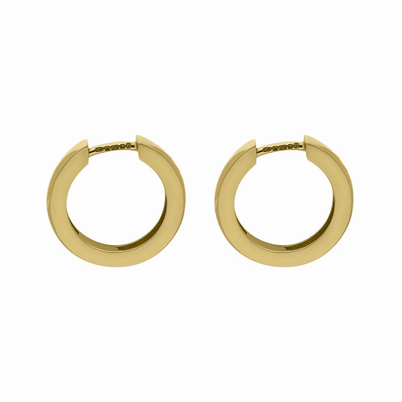 9ct Yellow Gold Round Domed Hoop Earrings