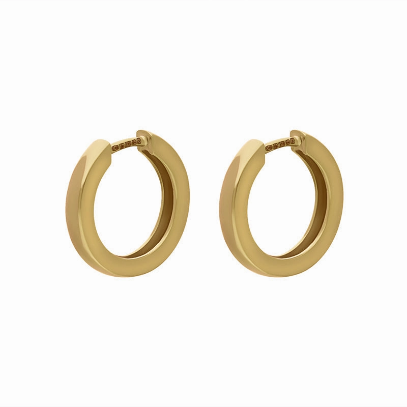 9ct Yellow Gold Round Domed Hoop Earrings