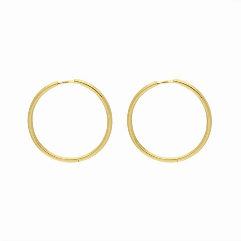 9ct Yellow Gold Round Hoop Earrings
