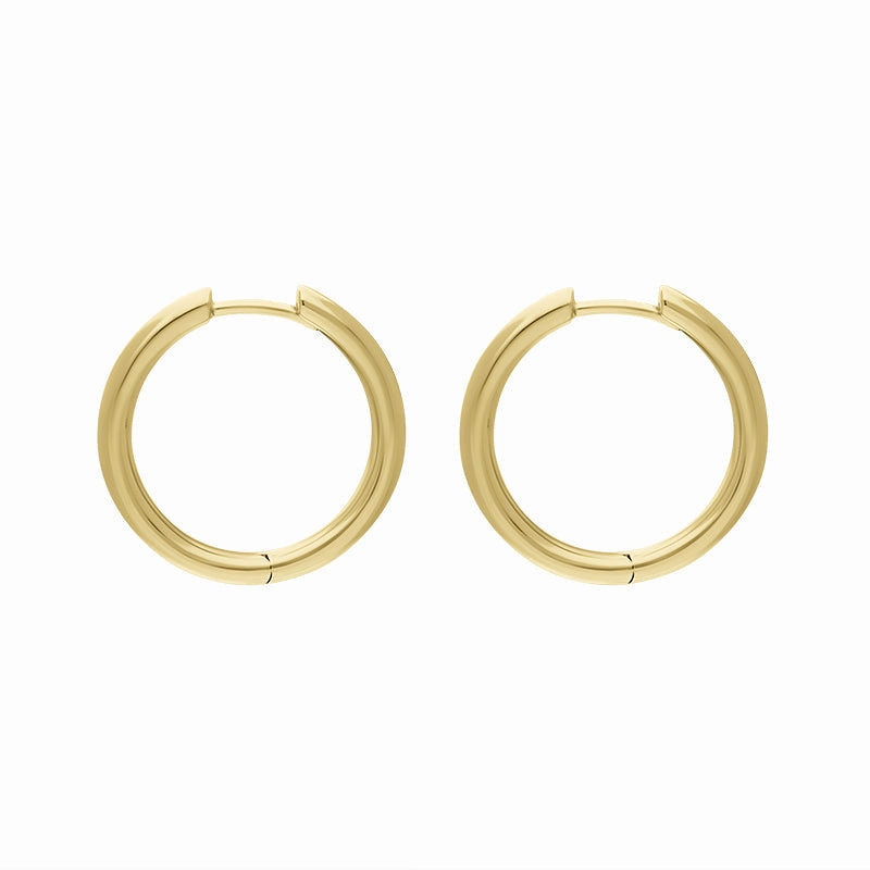 9ct Yellow Gold Round Hoop Earrings