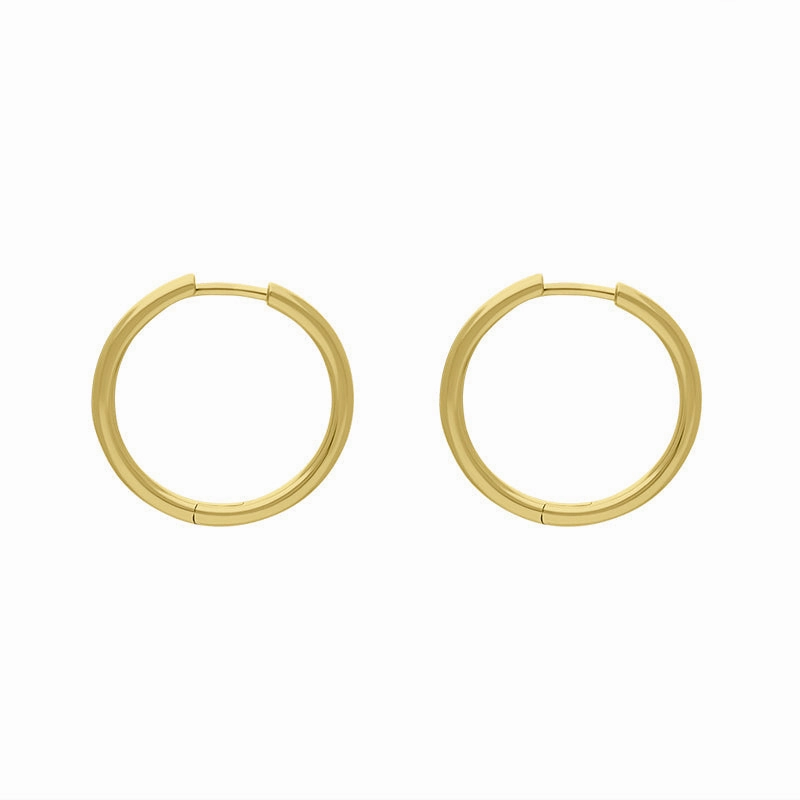 9ct Yellow Gold Round Hoop Earrings