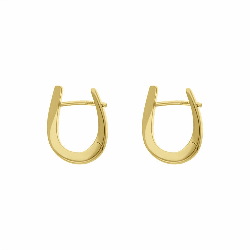 9ct Yellow Gold Twisted Horseshoe Hoop Earrings