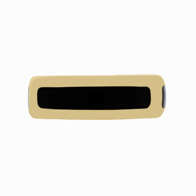 9ct Yellow Gold Whitby Jet 8mm Wedding Band Ring