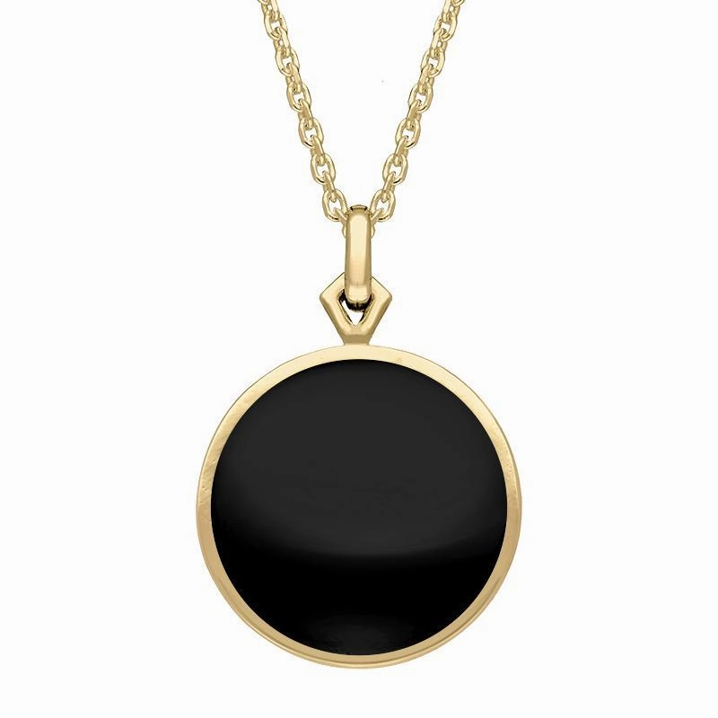 9ct Yellow Gold Whitby Jet Flore Filigree Necklace