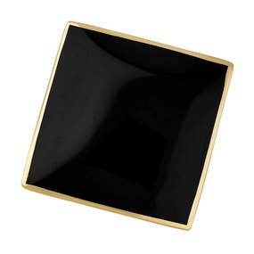 9ct Yellow Gold Whitby Jet Hallmark Large Rhombus Ring