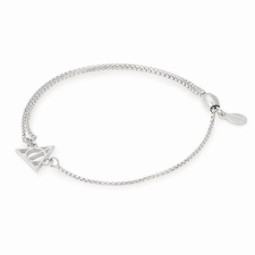 Alex And Ani Sterling Silver Deathly Hallows Pull Chain Bracelet