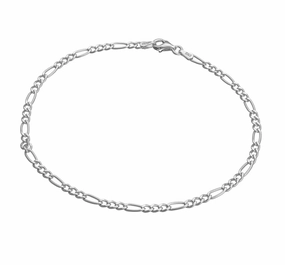 Anklet - 3:1 Figaro Silver Chain Link Anklet