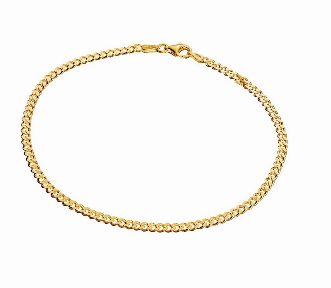 Anklet - 3mm tight curb link chain anklet - 2 colours