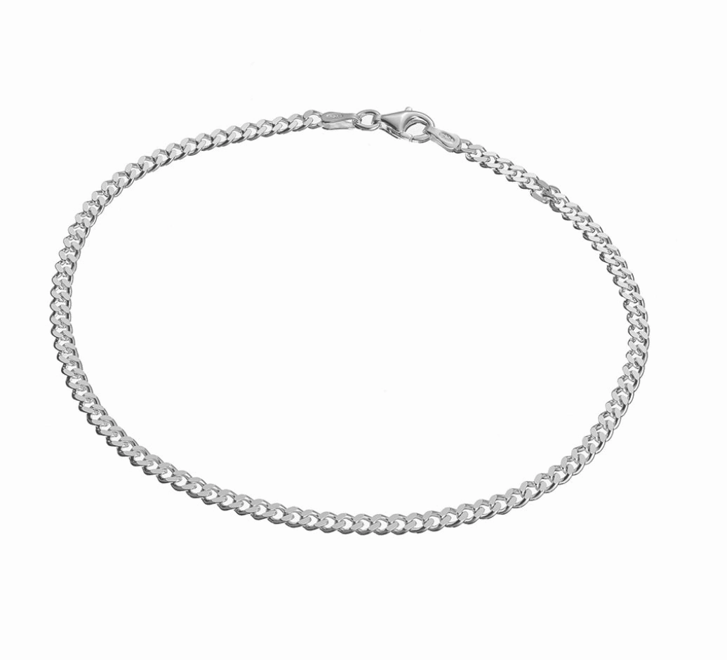 Anklet - 3mm tight curb link chain anklet - 2 colours