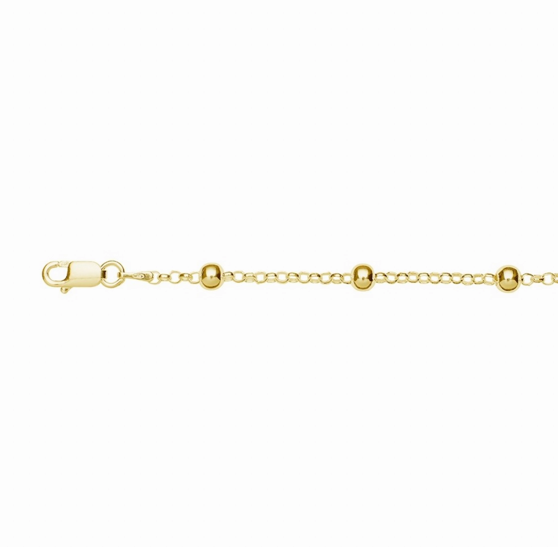 Anklet - Fancy Belcher Link with Bead Details Anklet - 2 colours