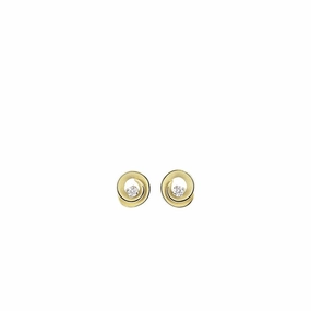 Annamaria Cammilli 18ct Lemon Bamboo Gold 0.16ct Diamond Dune Assolo Series Earrings