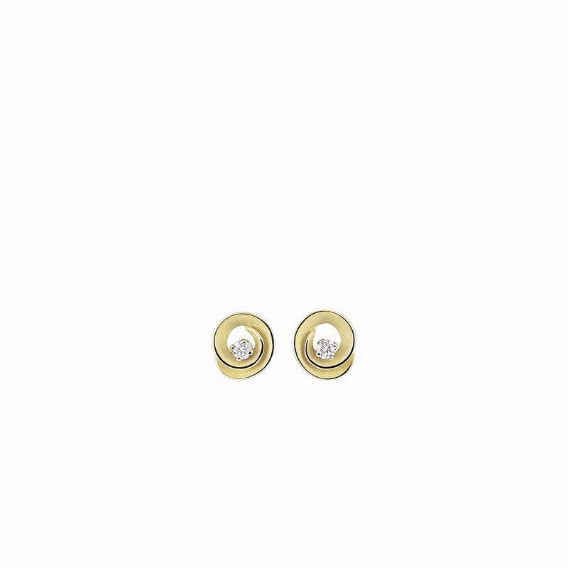 Annamaria Cammilli 18ct Lemon Bamboo Gold 0.16ct Diamond Dune Assolo Series Earrings