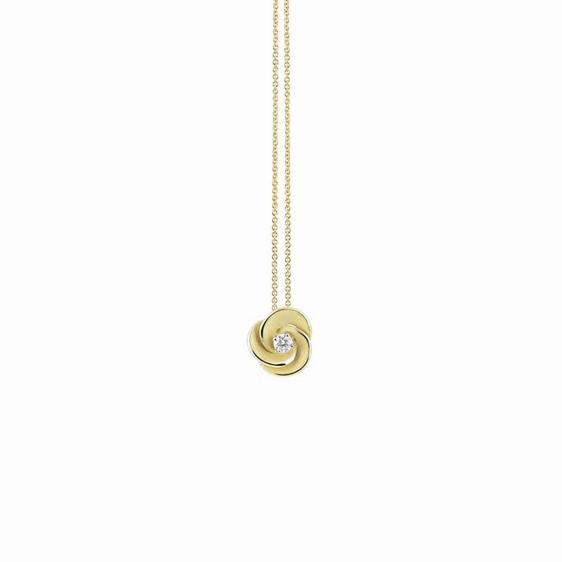Annamaria Cammilli 18ct Lemon Bamboo Gold & Diamond Desert Rose Series Necklace