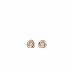 Annamaria Cammilli 18ct Natural Beige Gold 0.12ct Diamond Desert Rose Series Earrings