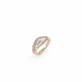 Annamaria Cammilli 18ct Natural Beige Gold 0.14ct Diamond Dune Series Ring