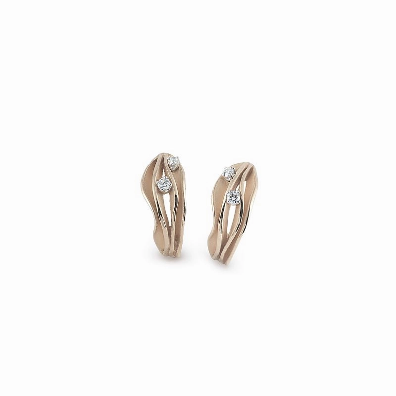 Annamaria Cammilli 18ct Natural Beige Gold 0.24ct Diamond Dune Series Earrings