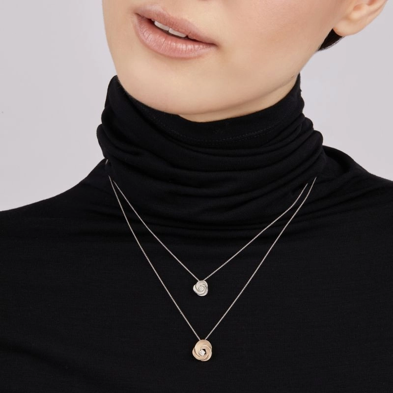 Annamaria Cammilli 18ct Natural Beige Gold & Diamond Desert Rose Series Necklace