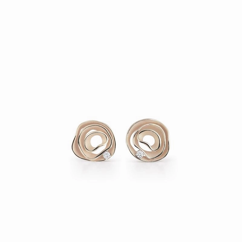 Annamaria Cammilli 18ct Natural Beige Gold & Diamond Dune Series Earrings