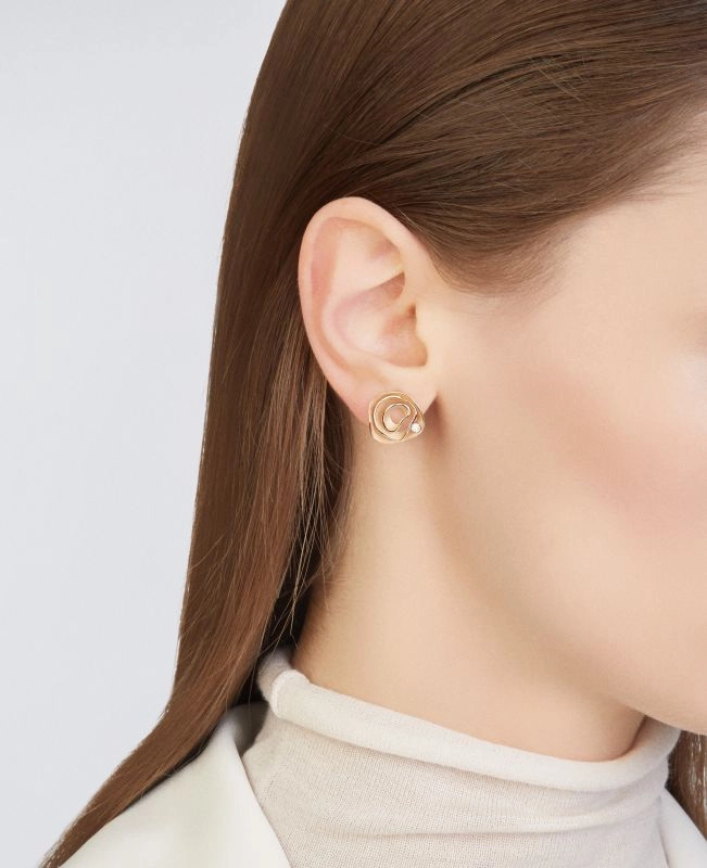 Annamaria Cammilli 18ct Natural Beige Gold & Diamond Dune Series Earrings