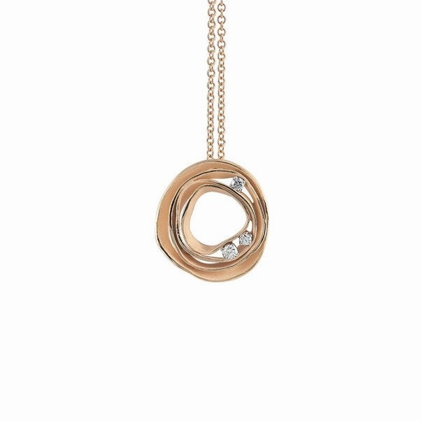 Annamaria Cammilli 18ct Orange Apricot Gold 0.16ct Diamond Dune Series Necklace