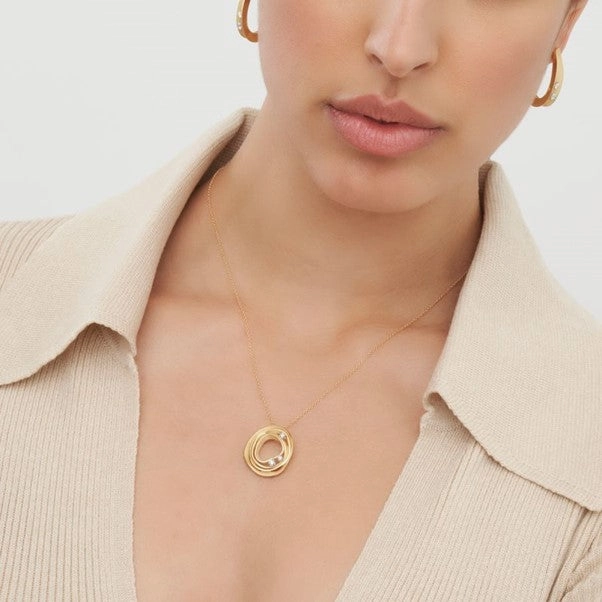 Annamaria Cammilli 18ct Orange Apricot Gold 0.16ct Diamond Dune Series Necklace