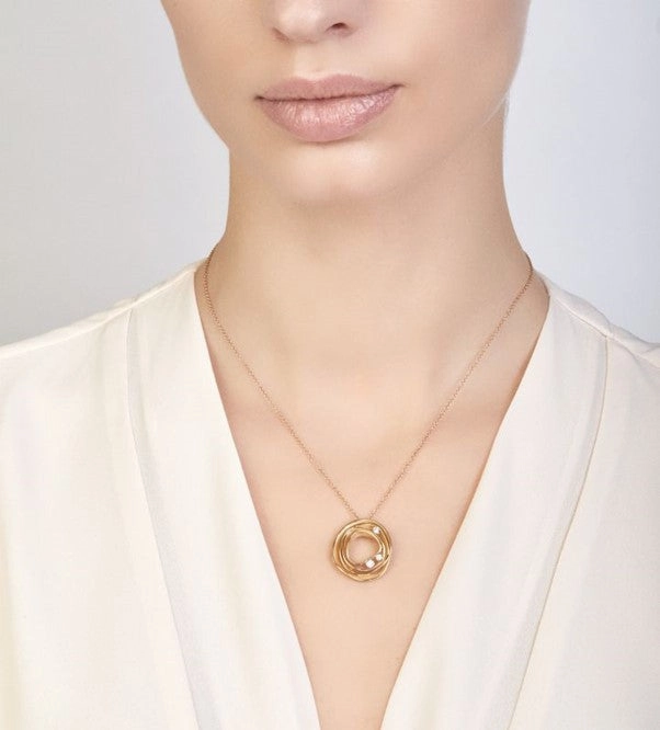 Annamaria Cammilli 18ct Orange Apricot Gold 0.16ct Diamond Dune Series Necklace