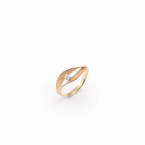 Annamaria Cammilli 18ct Orange Apricot Gold 0.1ct Diamond Dune Assolo Series Ring