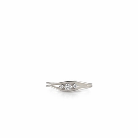 Annamaria Cammilli 18ct White Ice Gold 0.13ct Diamond Dune Series Stacking Ring