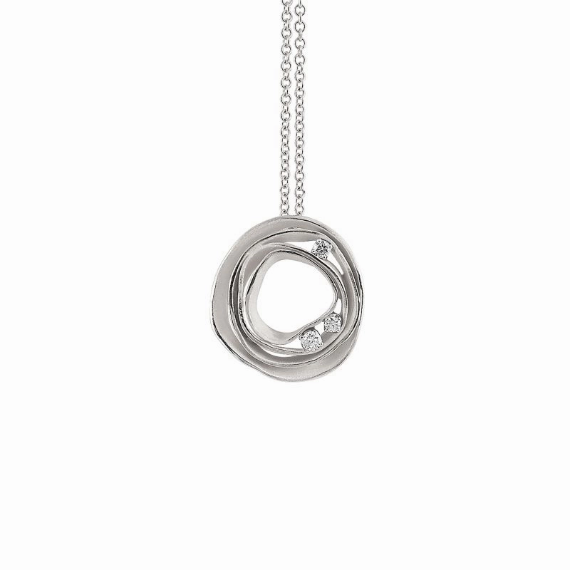 Annamaria Cammilli 18ct White Ice Gold 0.16ct Diamond Dune Series Necklace