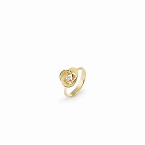 Annamaria Cammilli 18ct Yellow Sunrise 0.1ct Diamond Desert Rose Series Ring