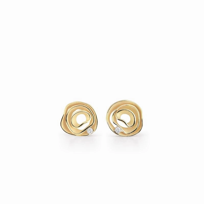 Annamaria Cammilli 18ct Yellow Sunrise Gold & Diamond Dune Series Earrings