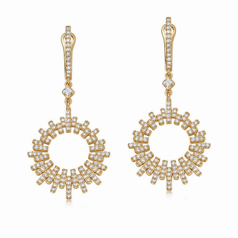 Astley Clarke Comet Burst 14ct Yellow Gold 0.69ct Diamond Drop Earrings