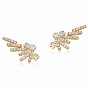 Astley Clarke Comet Flare 14ct Yellow Gold 0.28ct Diamond Stud Earrings