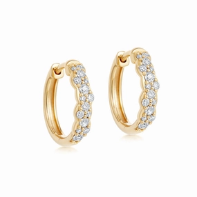 Astley Clarke Huggie Interstellar 14ct Yellow Gold 0.42ct Diamond Medium Hoop Earrings